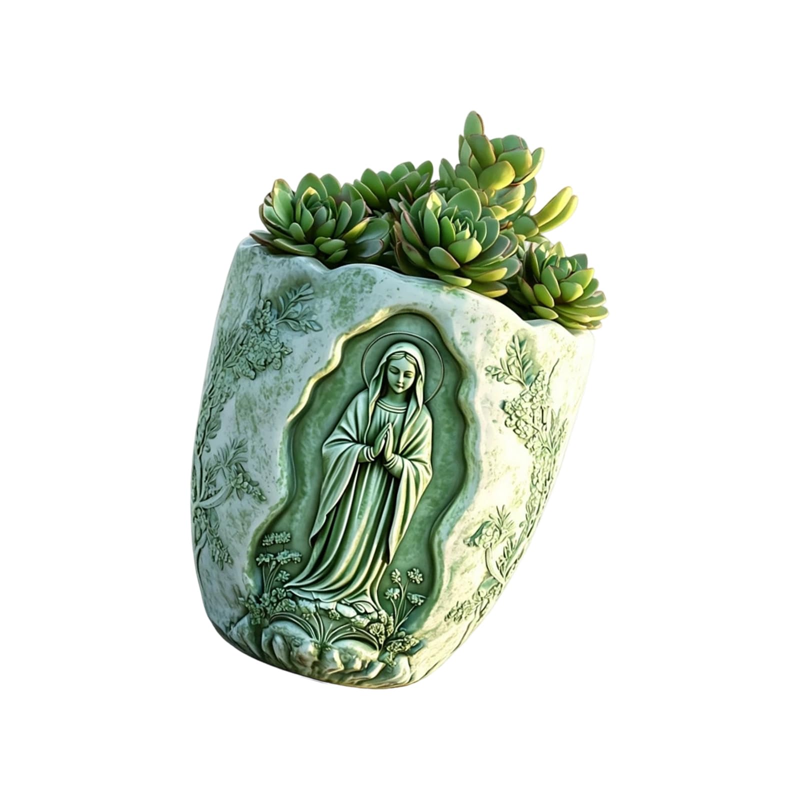 Whoasyst Embossing Silicone Planter Mold for Cement Flowerpot Decorative Concrete Planter Resin Craft Elastomer Cast for Concrete Cultivators
