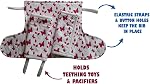 Drool and Teething Pad Reversible Organic Cotton 3-Piece set for Ergobaby Four Position 360 Baby Carrier (Grey and White Arrows) [Patent Pending] (Ergo-Pink)