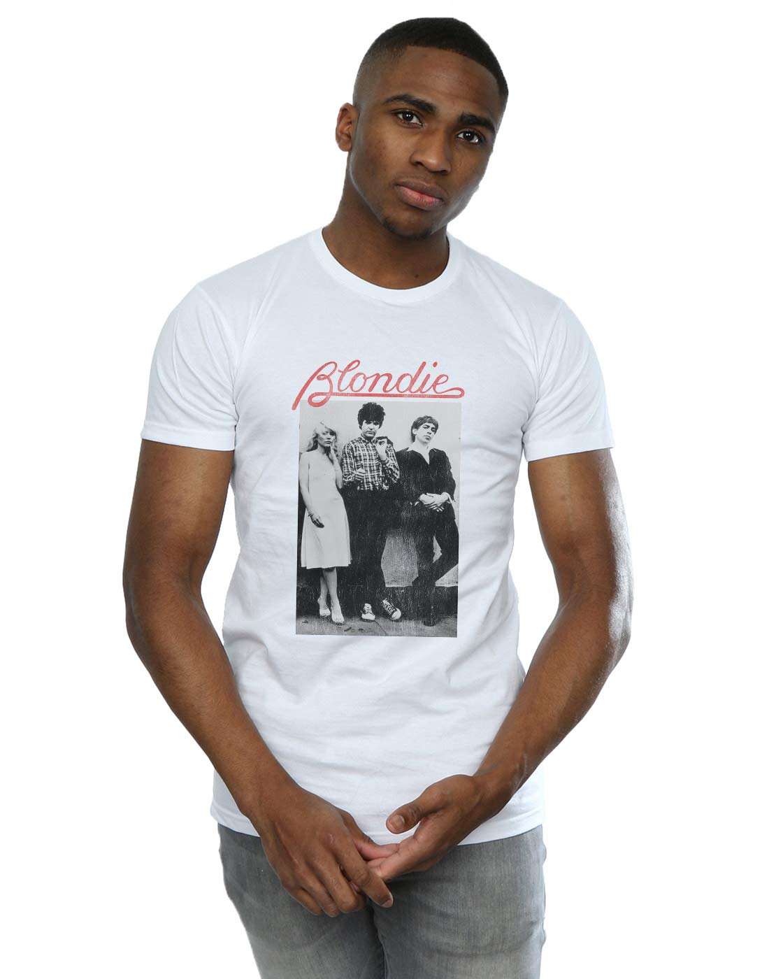 Absolute Cult Blondie Men's Distressed Band T-Shirt White X-Large