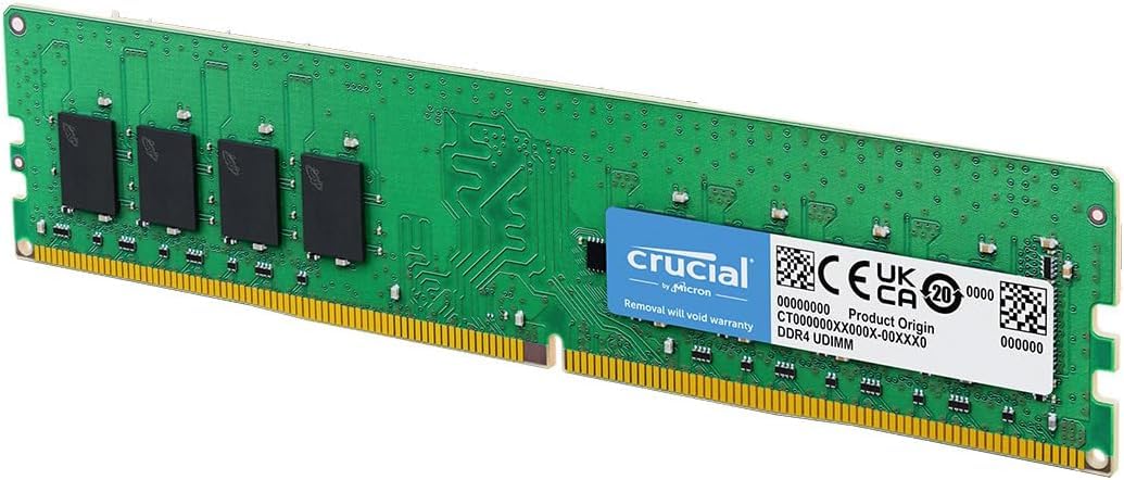 Crucial 8GB DDR4 RAM, 3200MHz (PC4-25600) CL22 Desktop Memory, UDIMM 288-Pin, Downclockable to 2933/2666MHz, Compatible with Intel and AMD Ryzen - CT16G4DFRA32A (Pack of 5)