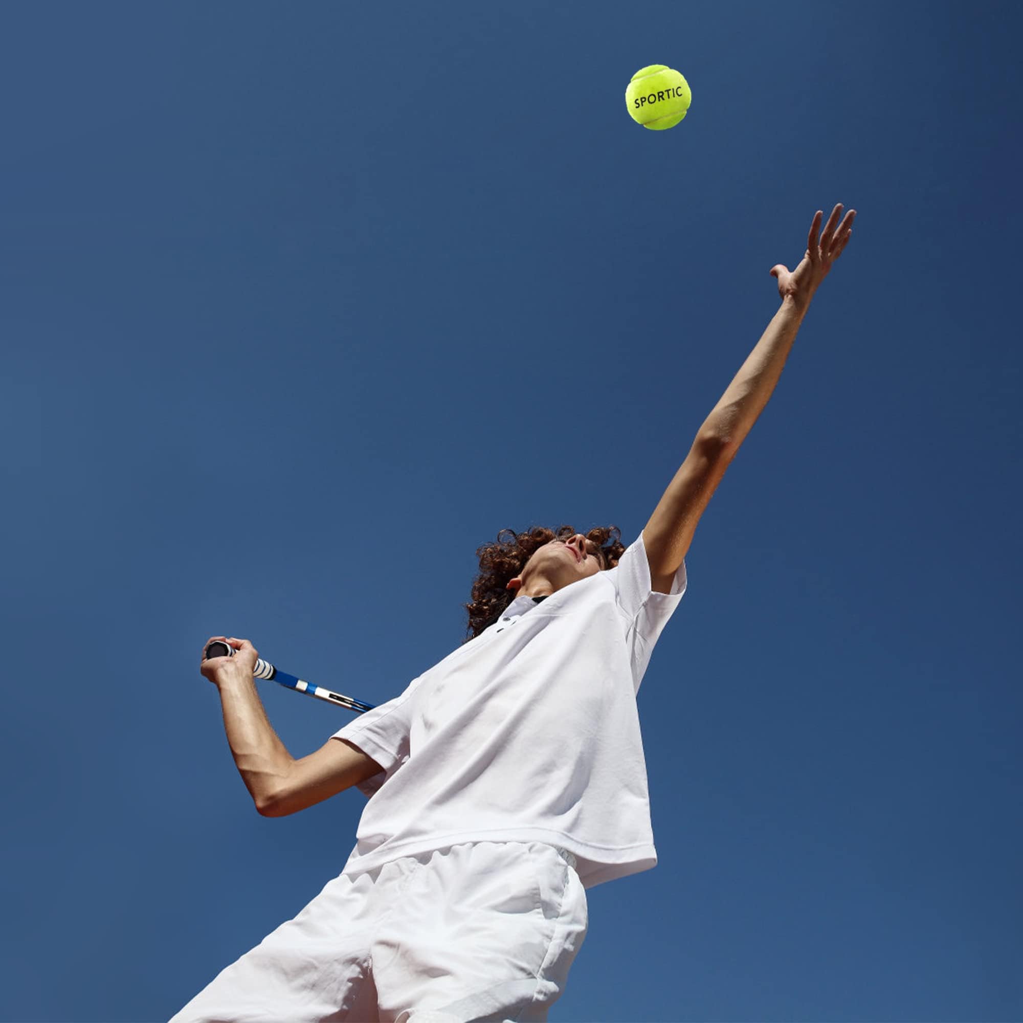 SPORTIC Pelotas de tenis, pelotas de tenis de práctica de alto rebote con bolsa de malla para un fácil transporte, pelotas de juego para perros y mascotas, pelota de tenis presurizada de fieltro