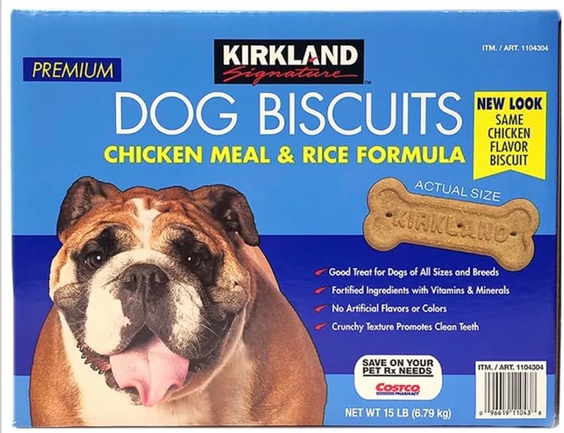 Kirkland Signature Premium Dog Biscuits Chicken Meal & Rice Formula 15 Lb