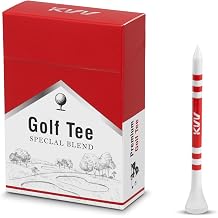 KVV Bamboo Golf Tees 18-Pack in Cigarette-Style Case, 3-1/4 Inch for Drivers, Irons & Hybrids Durable, Sustainable & Stylish Golf Tees for All Golfers