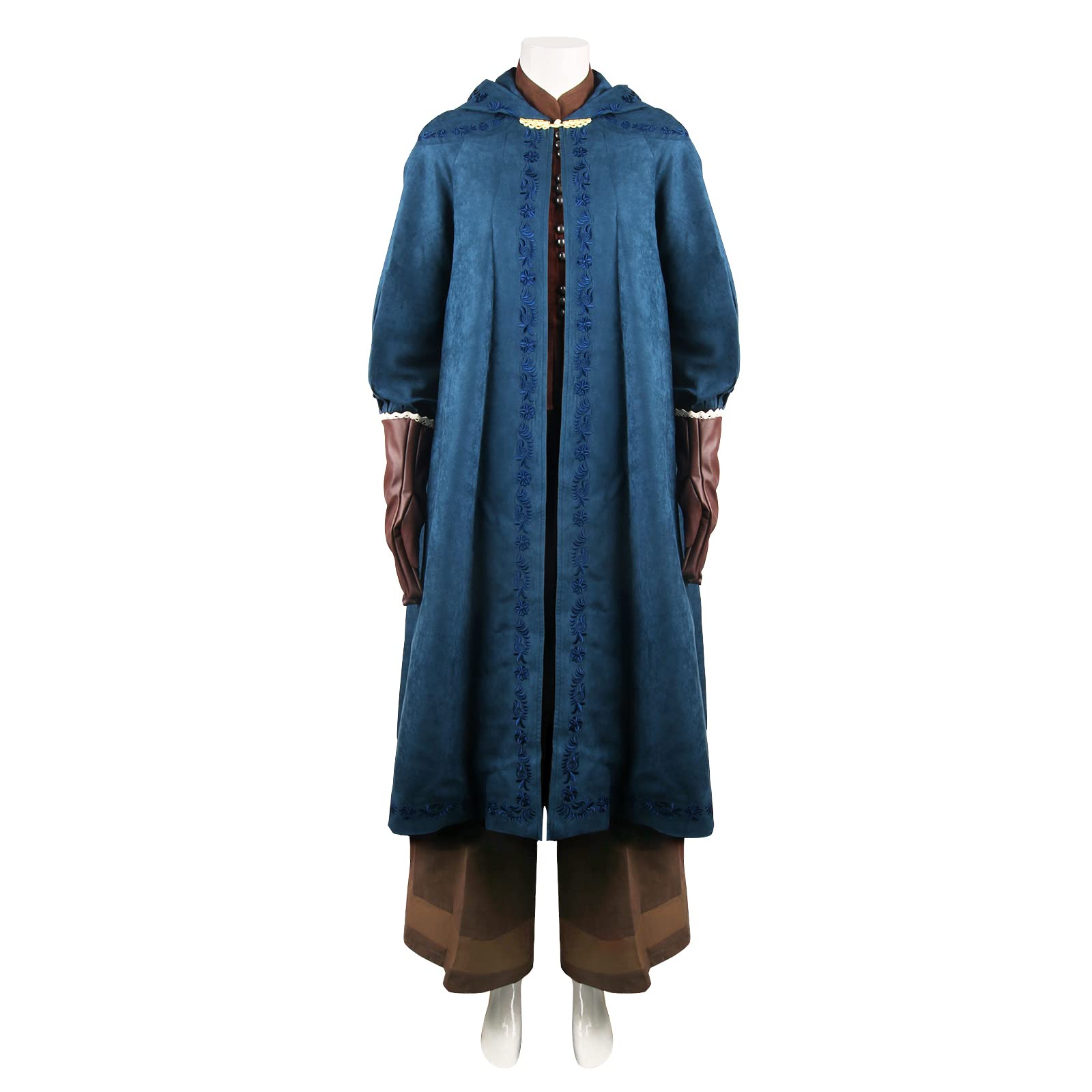 NUWIND Witch Vintage Cloak Ciri Cosplay Costume Suit Full Set for Women Halloween Carnival Fancy Dress (S, Cape set)