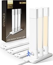 EZVALO 6 Pack Led Under Cabinet Lighting Wireless with Charging Station, 7’’Rechargeable Motion Sensor Light Indoor, 3 Color Dimmable Motion Activated Cabinet Lights for Kitchen Bookshelf, Stair