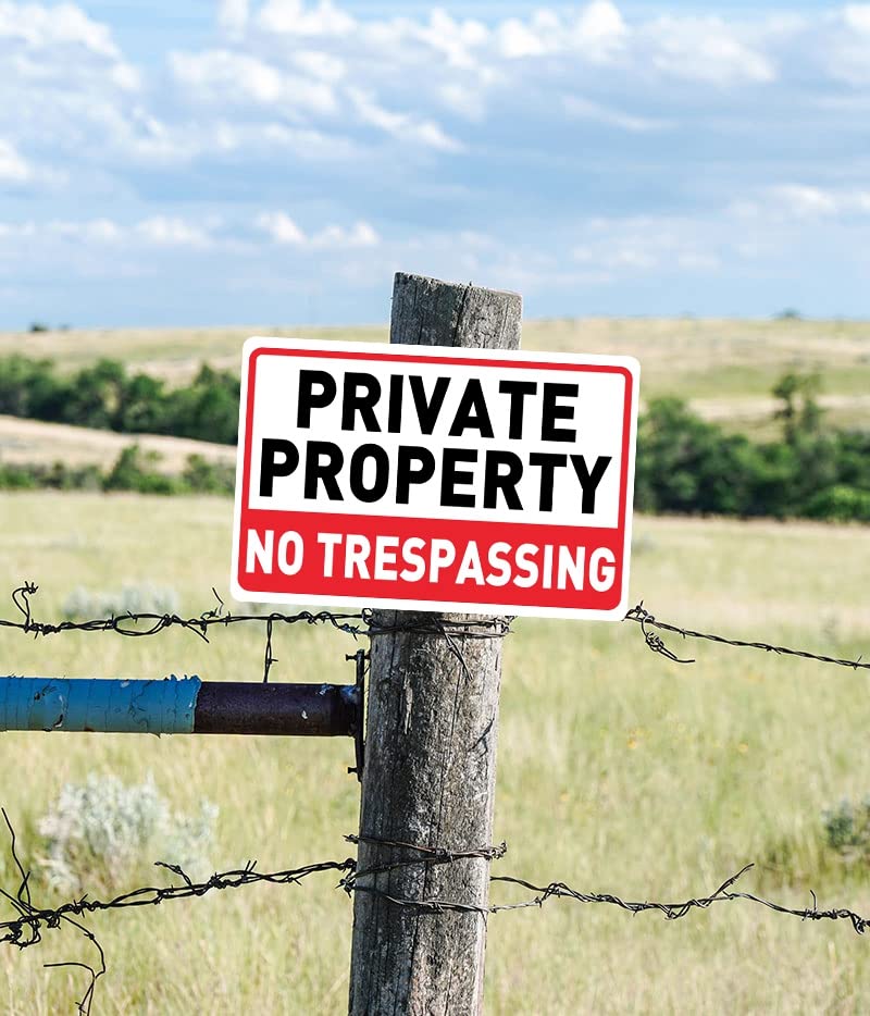Metallschild „Private Property No Trespassing“ – Lustiges Warnschild Aus Aluminium, 30,5 X 20,3 Cm, Für Garten, Haus & Deko