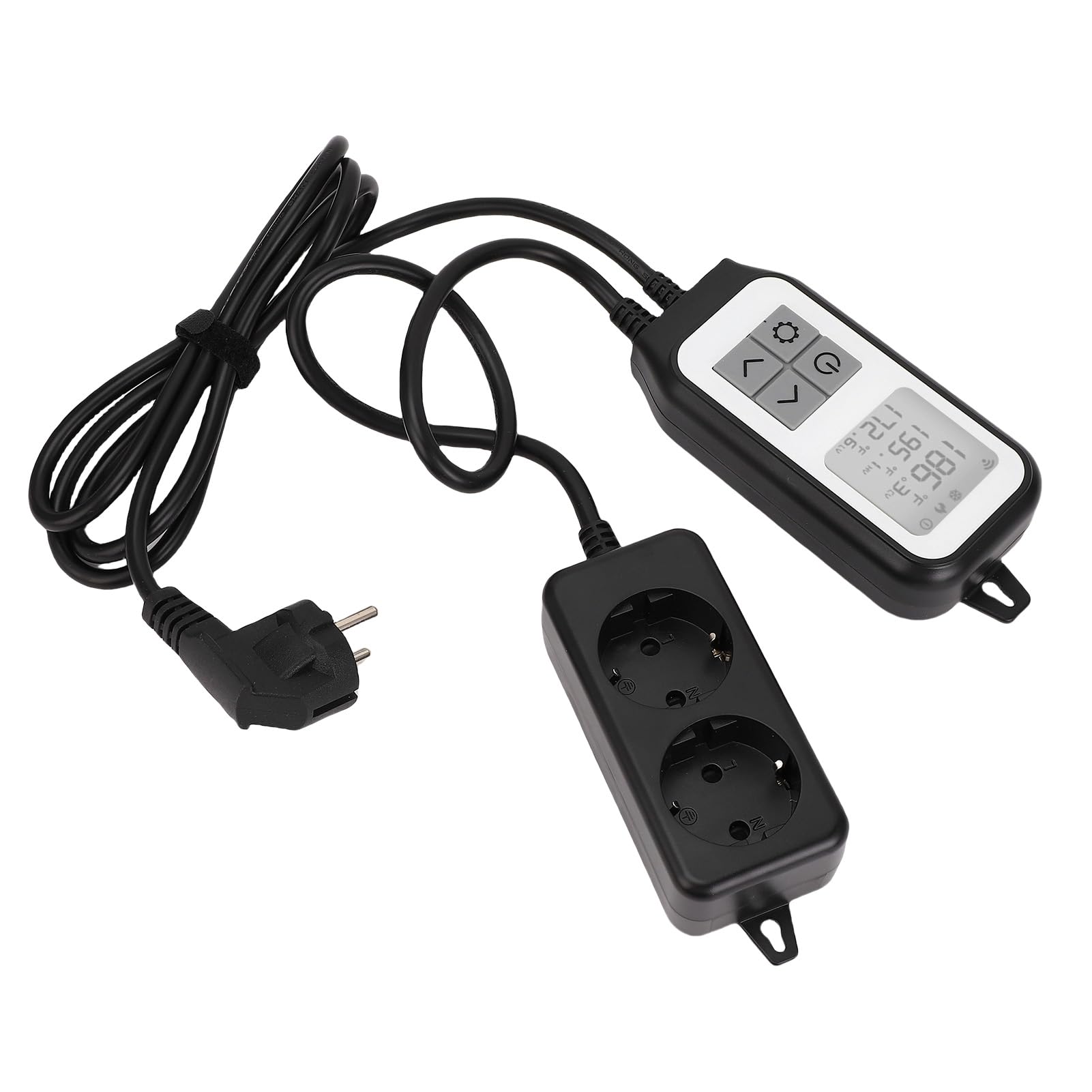 Eujgoov Digitaler Temperaturregler, WiFi-Thermostatausgang mit Austauschbarer Wasserdichter Sonde, für die Inkubation von Aquariengewächshäusern (EU-Stecker 220–250 V)
