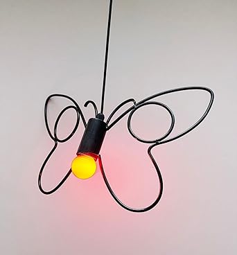 Insignia Decor Metal Beautiful Butterfly Pendant Light for Attractive Decoration Premium Black Finish