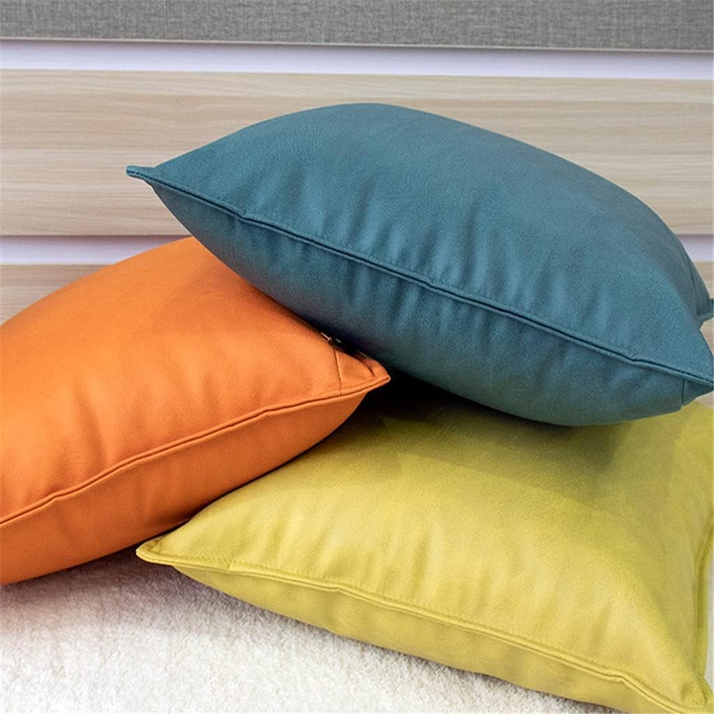 HBJWOV Technology Cloth Pillow Nordic Light Living Room Sofa Cushion Pillowcase Minimalist Waist Solid Color Without Core(D,40cm*40cm)