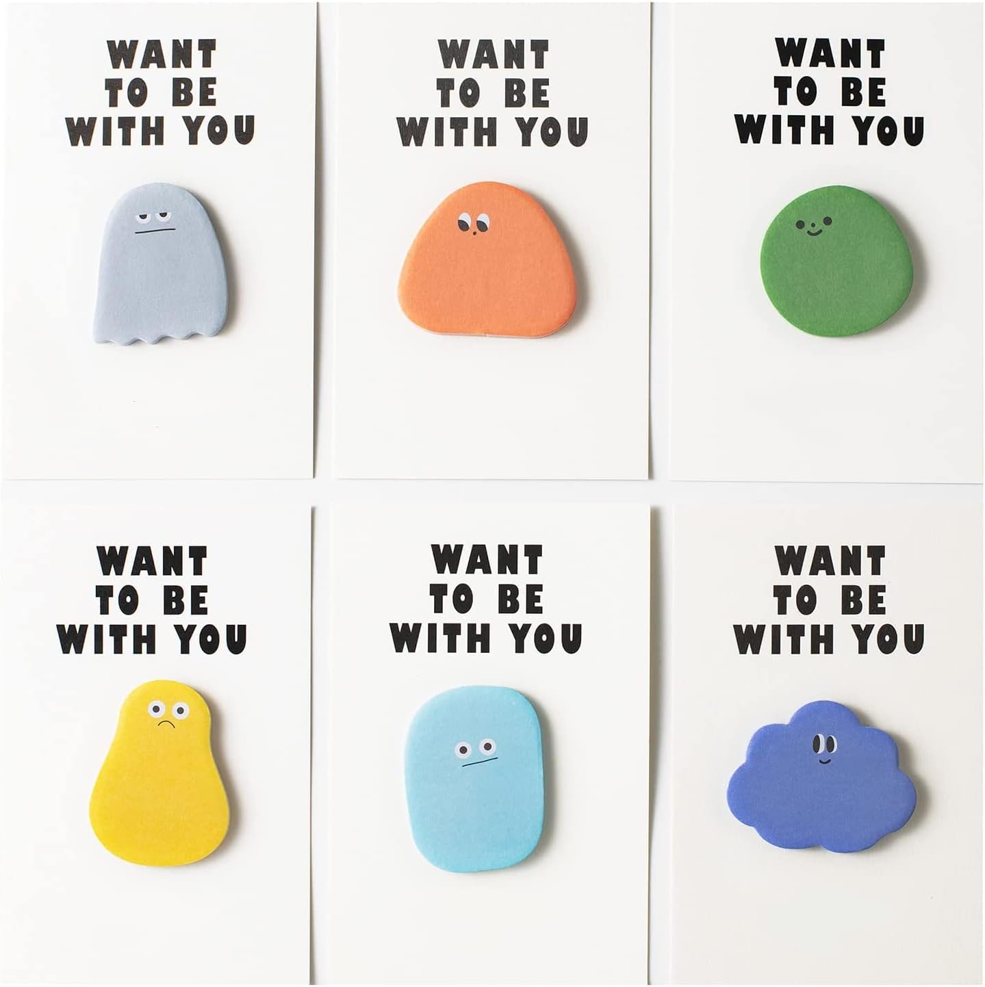 MAKINGTEC Cartoon Sticky Notes, Reusable Memo Self-adhesive Cute Stickers Suitable for Students Teachers Home Office, Notebook Hand Account Decoration(6 Packs, 30 Pcs/pack)