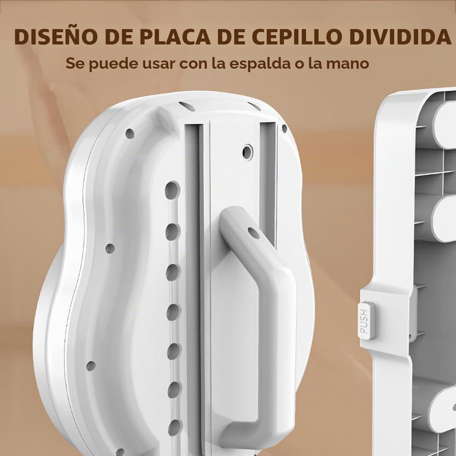 Cepillo Exfoliante Espalda Pared para Ducha, Cepillo EléCtrico con Cabezal 20Cm, Ajuste 3 Velocidades, RotacióN AutomáTica 360°, Exfoliante Corporal para Limpieza Profunda Y Masaje Espalda,White