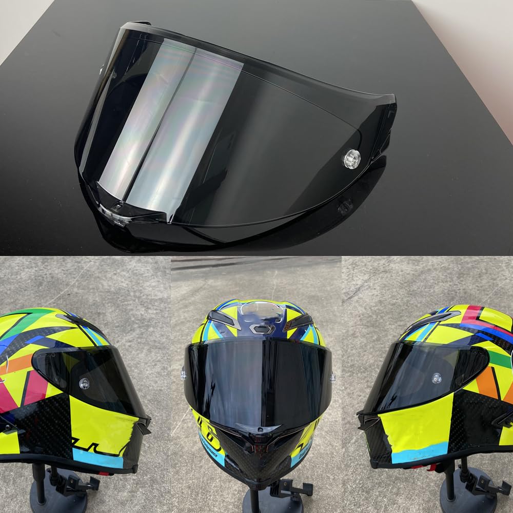 BSTOP PISTA GP RR Helmet Shield with Antifog Insert for AGV PISTA GP R, CORSA R, PISTA GP RR Visor Pinlock Ready (Black-day use only)
