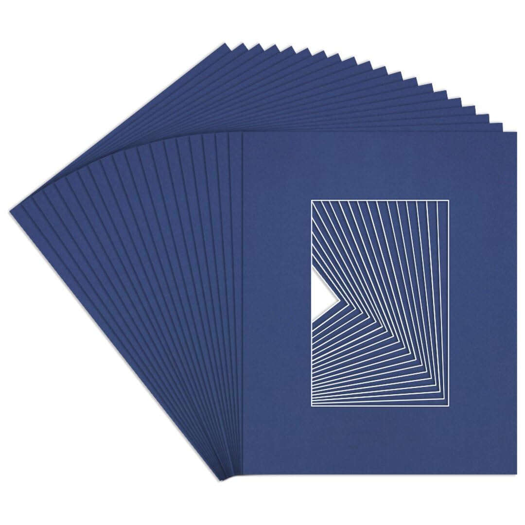 Procut Global 10x8" Blue Picture Mounts to Fit 6x4" Aperture - Precision Cut Cardboard Photo Mount - Ideal for Frames, Prints, Artwork & Certificates - Sizes & Colours Available - 20 Pack — image 1