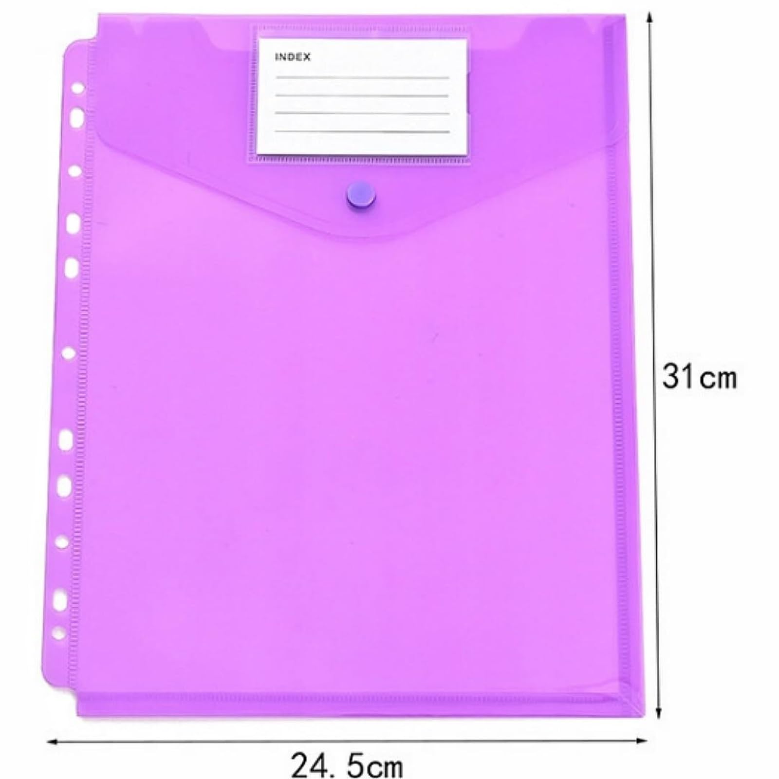 cartelletta Raccoglitore Tascabile - 12 Buste Cartelle Raccoglitore 11 Fori For Anelli 2/3/4, Cartelle Raccoglitore Con Bottone Automatico Ed Etichetta, Formato Lettera organizer(Vertical)