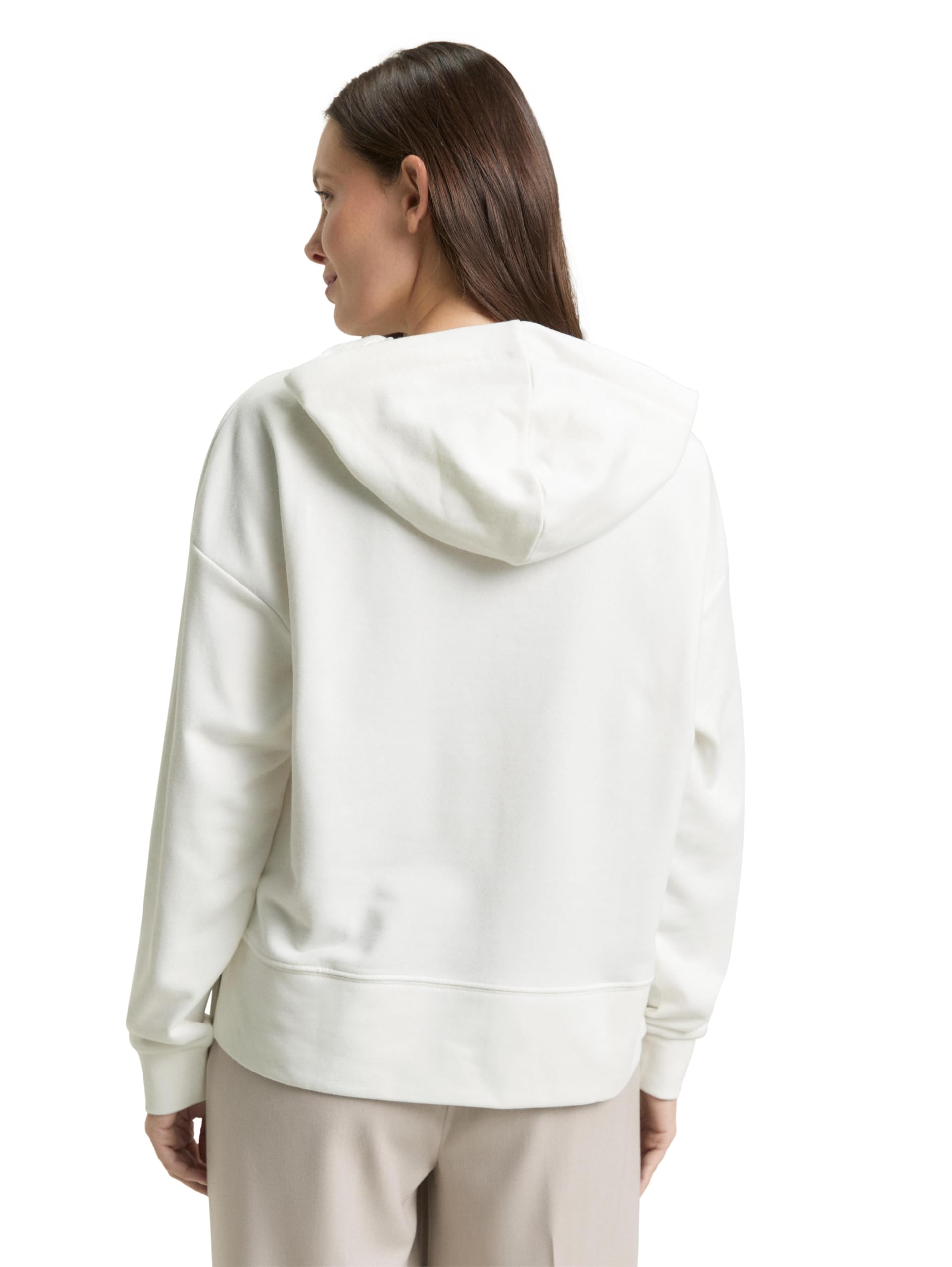 TOM TAILOR Damen-Sweatshirts & Kapuzenpullover Maglia di Tuta, 10315-Whisper White, XXL Donna