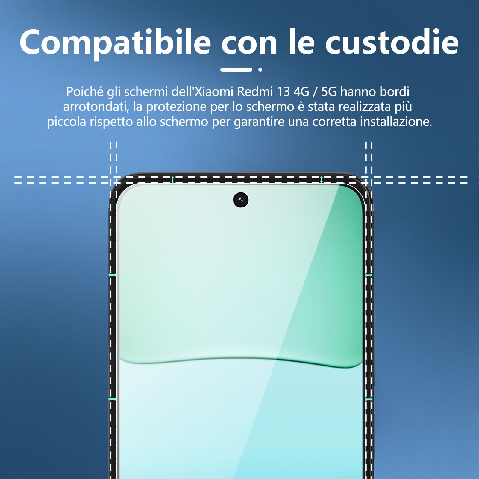 NEW'C 3 Pezzi, Vetro Temperato per Xiaomi Redmi 13 4G/5G, Pellicola Prottetiva, Senza Bolle, Durezza 9H, 0,33mm Ultra Trasparente, Ultra Resistente