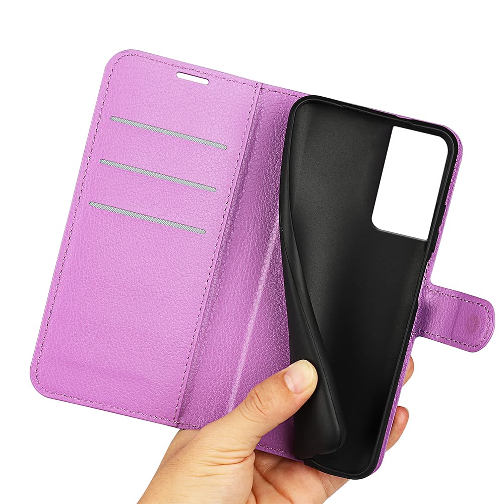 BOCTECH Cover per TCL 40SE, Custodia a Libro Portafoglio in Pelle PU e Silione Morbido con Porta Carte, Magnetica e Supporto Flip Case Antiurto per TCL 40SE, Viola