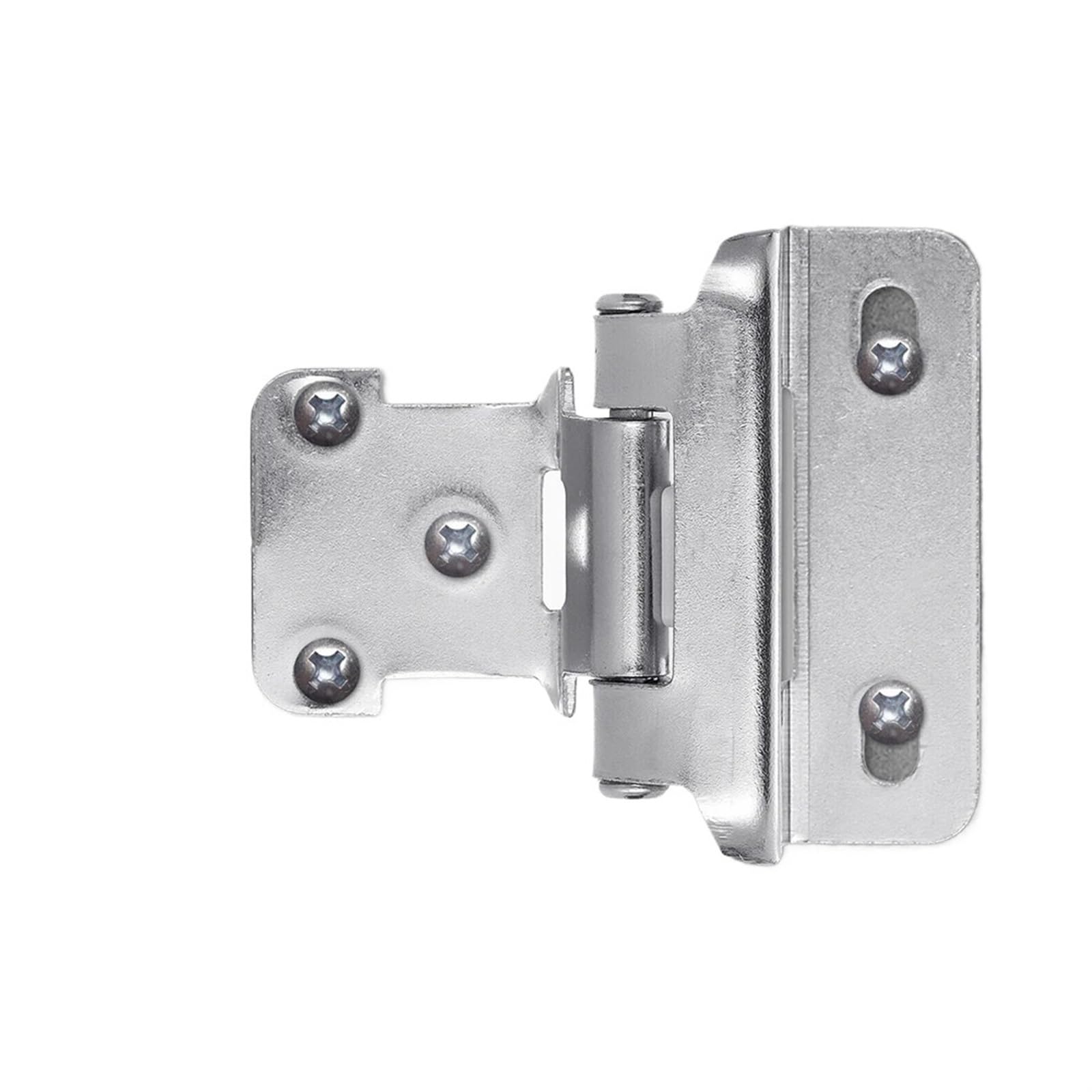 2pcs 1/2inch Self Closing Spring Hinge Kitchen Cabinet Hinges Furniture Hardware Half Conceal Cover Plate Self Closing Hinges(Matte Black)