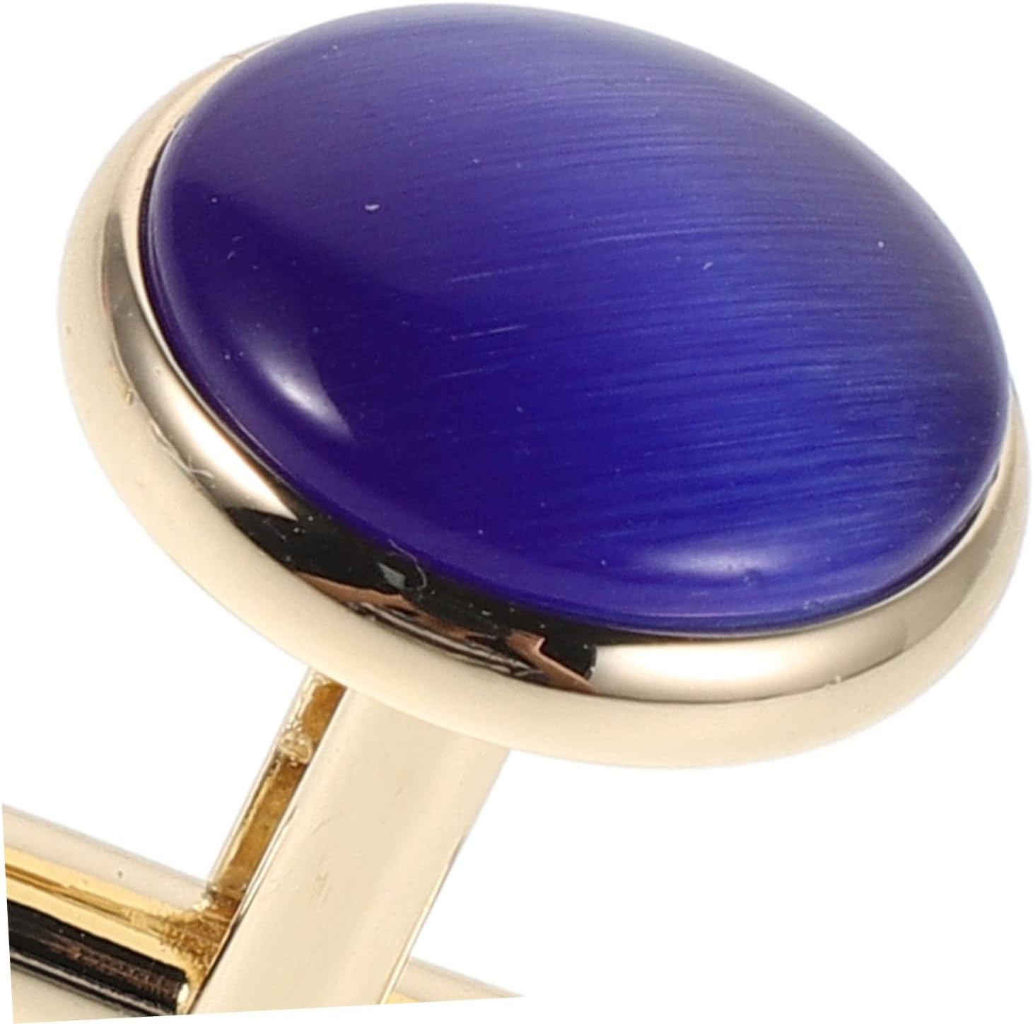 Blue Brass Cuff Links for Men Suit Shirt Buttons Set with Button Covers and Pouch, Secure Fit Versatile Accessory for Holiday Events and Formal Occasions
