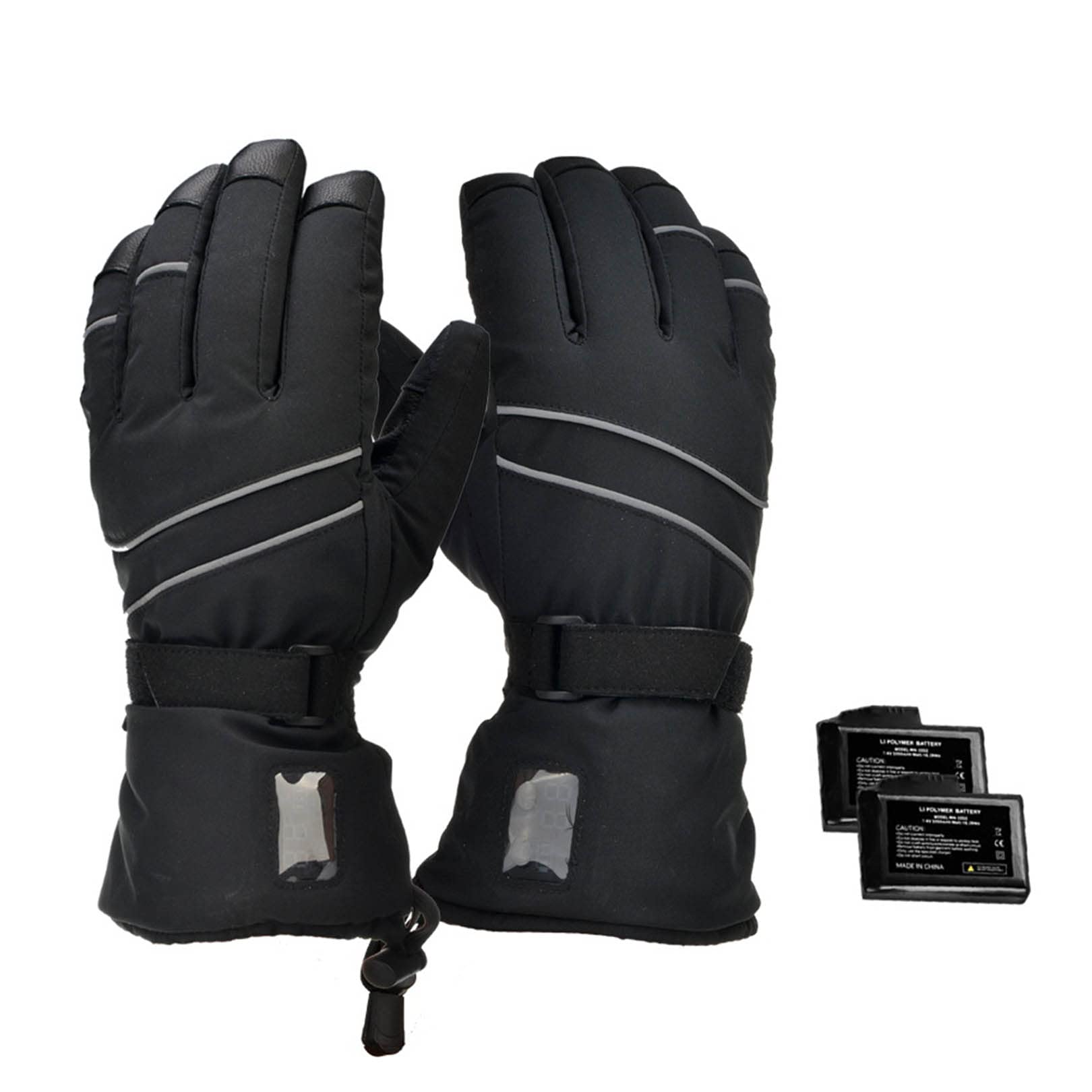 Guanti riscaldati Guanti Termici Lavabili Guanti Invernali Guanti alimentati a Batteria Guanti Touch Screen per Ciclismo all'aperto Sci Campeggio Uomini e Donne (Nero)