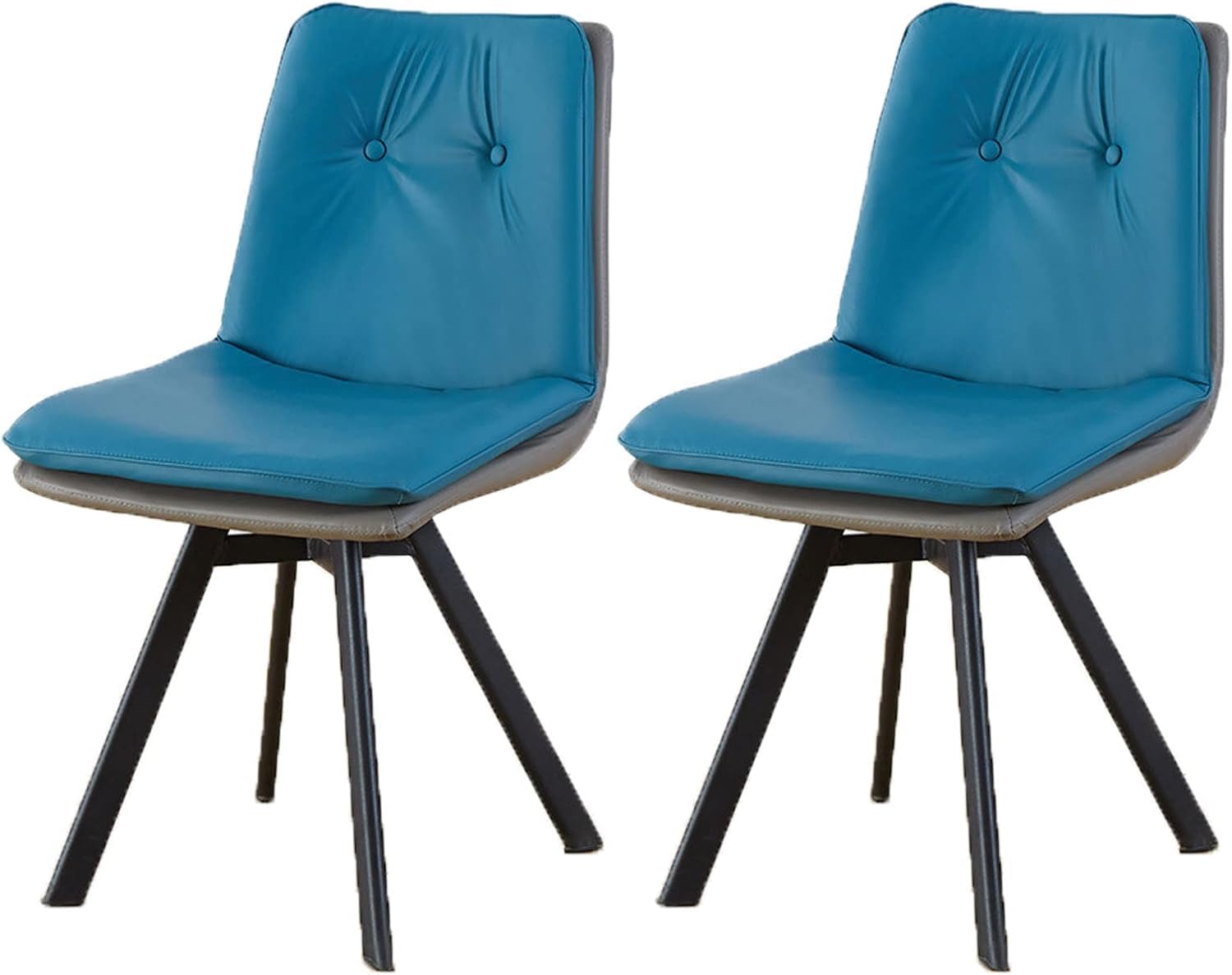 Chaise de salle à manger moderne en cuir PU avec pieds en métal pour cuisine
