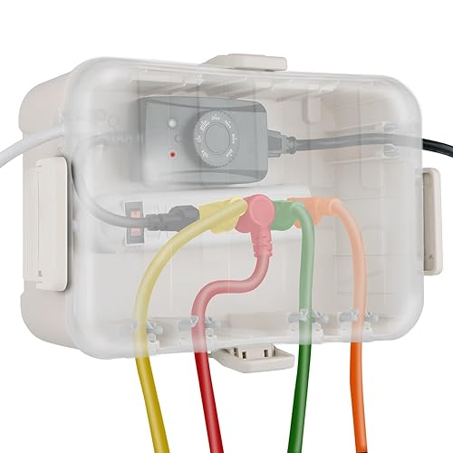 Miniatura 17 de Flemoon Caja eléctrica grande para exteriores (12.5 x 8.5 x 5 pulgadas), cubierta de cable de extensión impermeable IP54 resistente a la intemperie