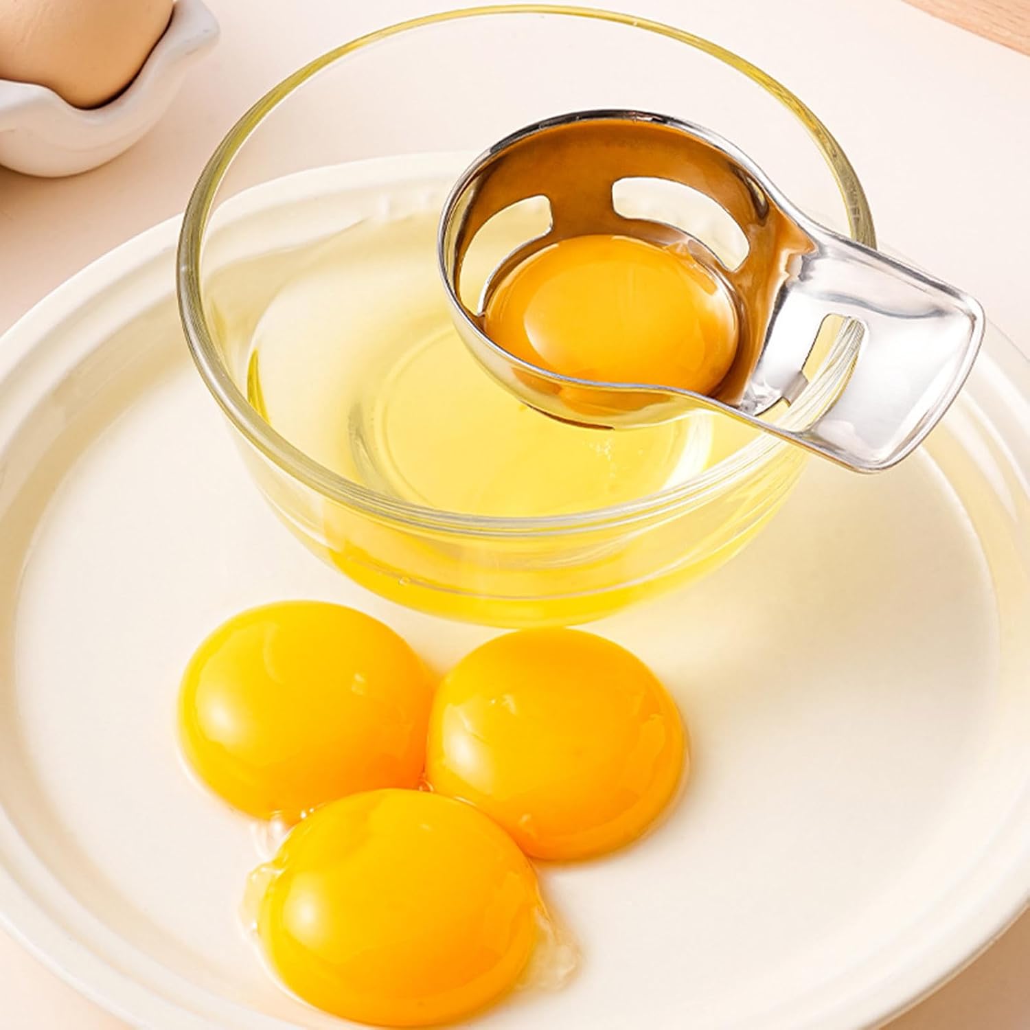 Eggs Separator, Stainless Steel Yolk White Separator Household Eggs Filter Splitters, Kitchen Gadget Baking Assistant Tool for Raws for Baking