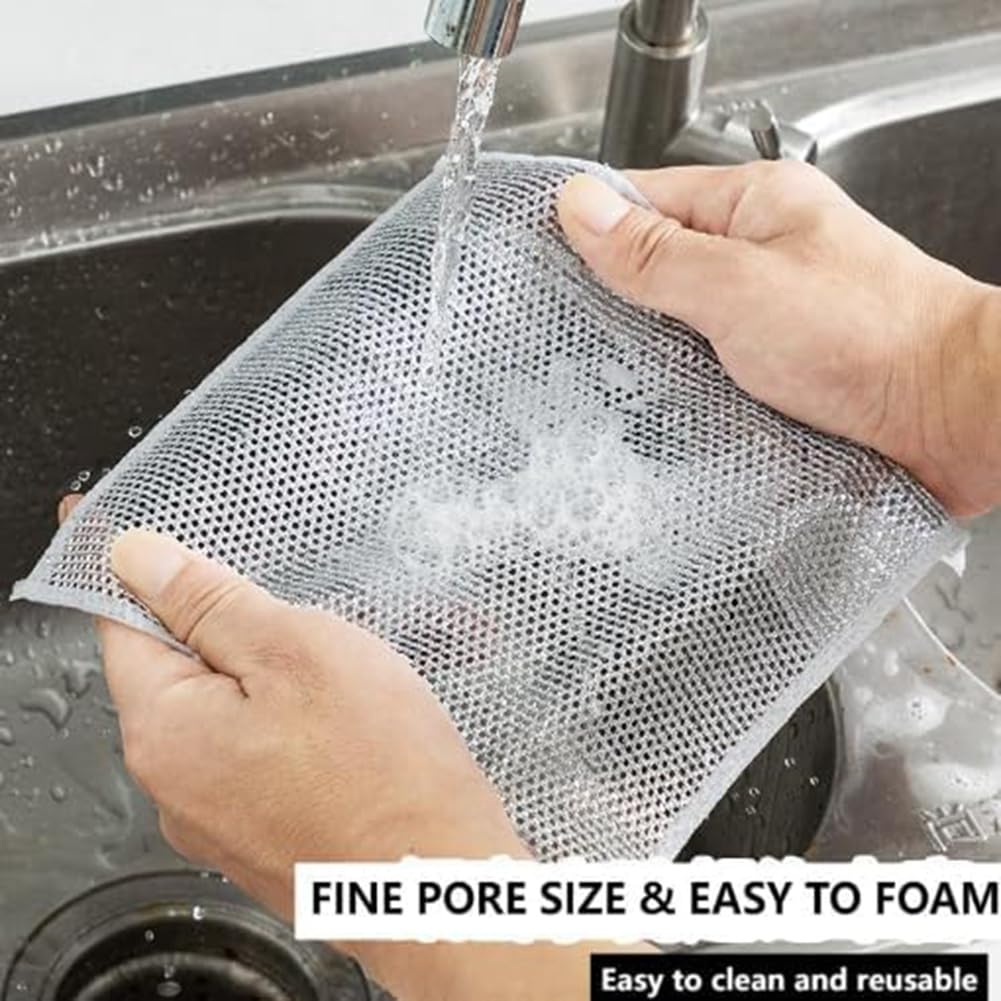 Produktbild von GOTFUN 10 Stück Mikrofaser Putztücher Für Küche, Mehrzweck-Geschirrspüllappen Aus Draht Für Nass Und Trocken, Wiederverwendbar Lappen Putztücher, Waschbar Reinigungstücher Für Auto, Küche