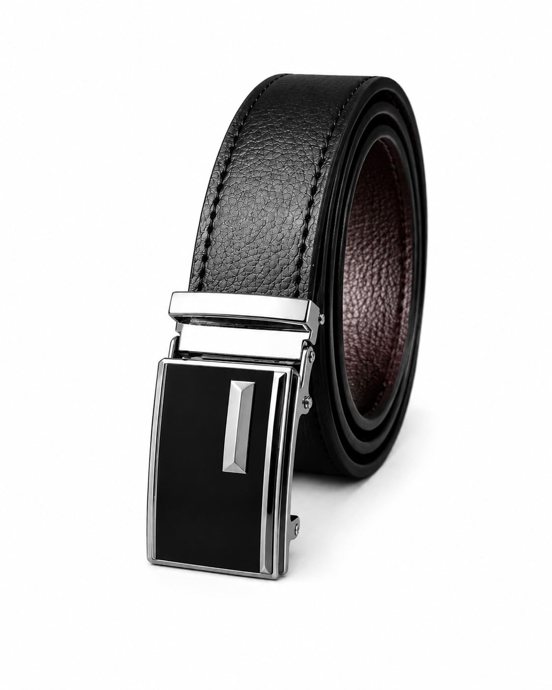 Auto Lock Belt for Men, PU Leather, Black and Brown, Formal and Casual, Everyday Wear, Automatic Buckle, Pack of 1-picture-51