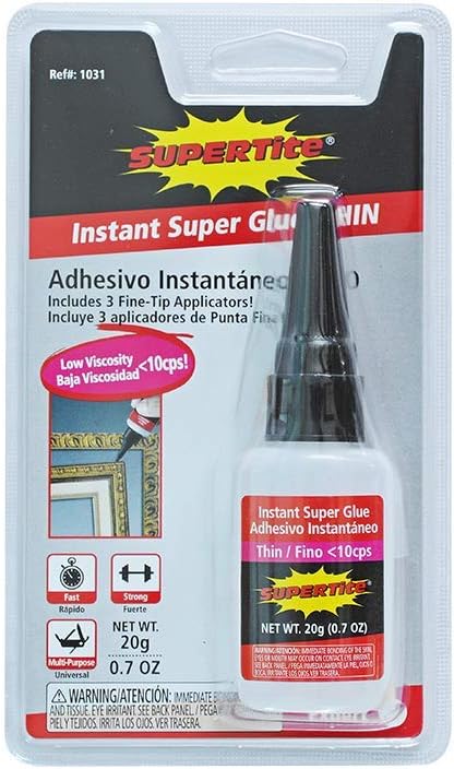 Ref-1031 Supertite Thin-Instant Super Glue +3 Fine Tip Applicators - 20g (0.7oz) Bottle
