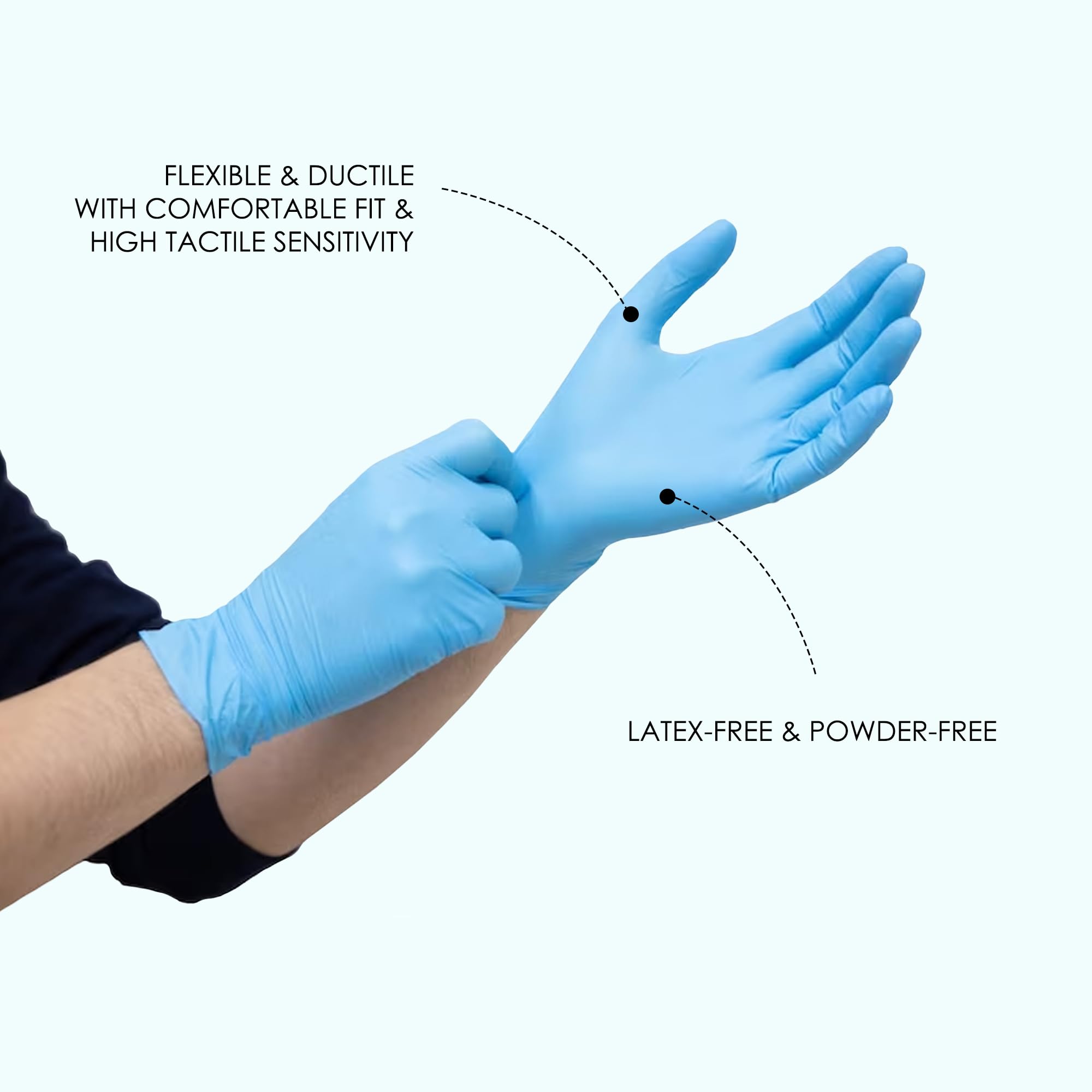 VOS Disposable Gloves 1000 Pcs Box Latex & Powder Free Nitrile Rubber Gloves Single Use Protective Gloves For External Uses