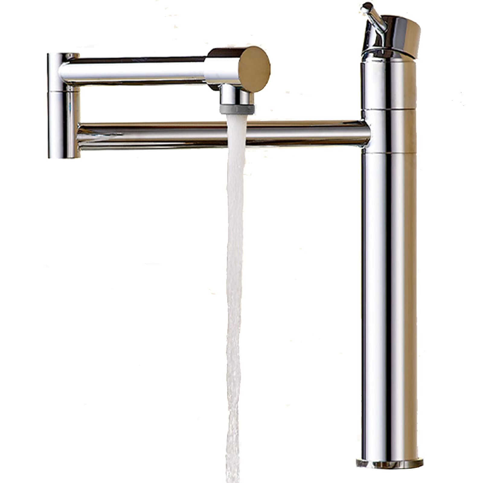 FCXWEVR 360° Swivel Pot Filler FaucetDual Mode Sprayer Brass Single Handle Hot/Cold Mixer Tap Stretchable Double Swing Joint Kitchen Sink Faucet in Black Cromo Finish