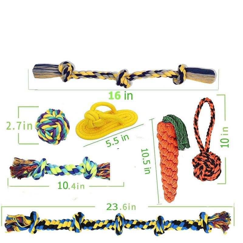 Image of Dog Rope Toys for Large and Medium Aggressive Chewers | Tough Natural Cotton Chew Tug Rope with Easy-Hold Handle | Indestructible Dog Chew Toy for Dogs