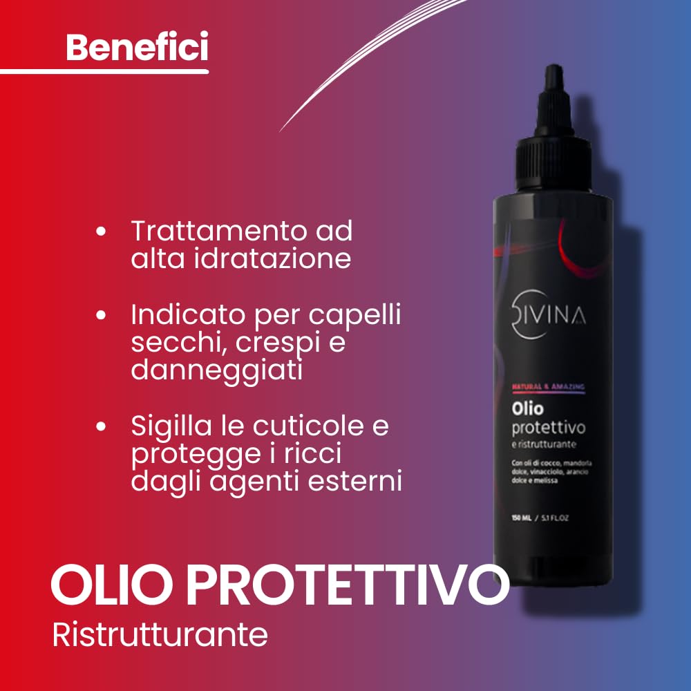 Kit Idratante e Illuminante per capelli ricci, super ricci e afro Natural&Amazing di DIVINA BLK, 4 prodotti inclusi, trattamento completo