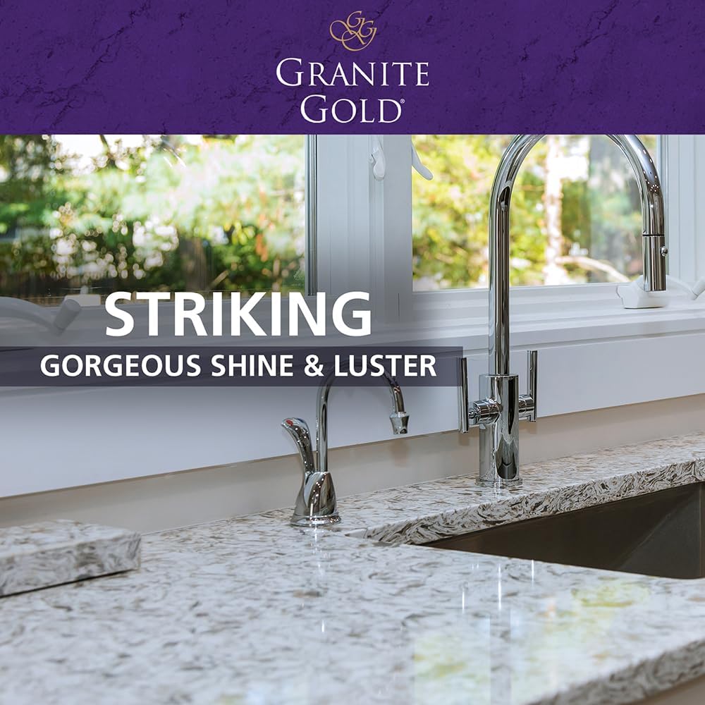 Granite Gold Polish Refill 64 oz | Enhances shine on Granite, Marble, Quartz and natural stone surfaces