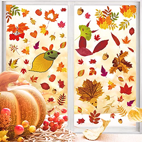 FilmHoo 184Pcs Fall Decor Window Clings-Fall Decorations for Home,Thanksgiving/Autumn Maple Decals,Thanksgiving Window Stickers,Fall Leaves Pine Cones Pumpkin Party Decor FilmHoo 184Pcs Fall Decor Window Clings-Fall Decorations for Home,Thanksgiving/Autumn Maple Decals,Thanksgiving Window Stickers,Fall Leaves Pine Cones Pumpkin Party Decor