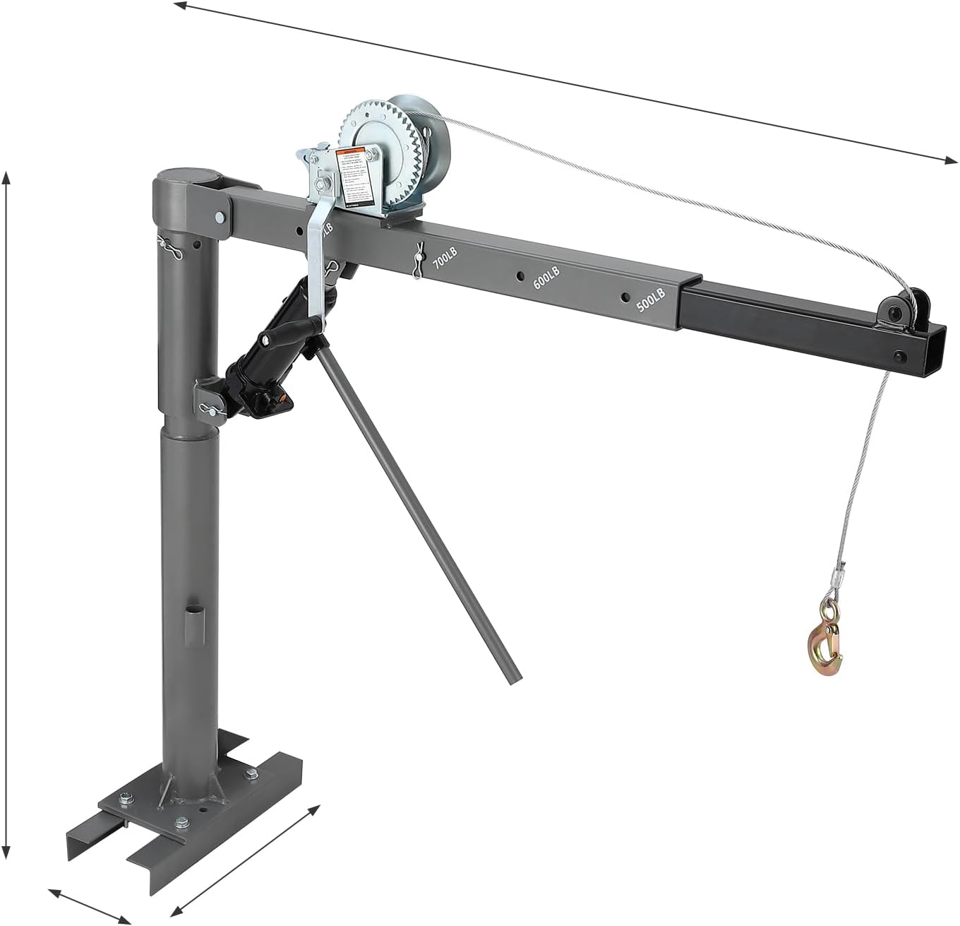 1000 lbs Truck Crane Hoist, Truck Jib Crane Hoist Crane Hitch Mount, 500 lbs Truck Hitch Crane/600 lbs Truck Crane Hoist/700 lbs Truck Crane/1000 lbs Pickup Crane for Lifting Goods
