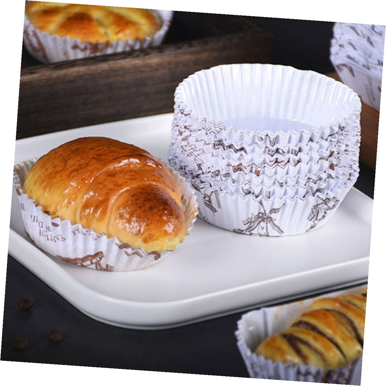 Papier Cupcake Förmchen 200 Stück, Weiß, Hitzebeständig und Formstabil