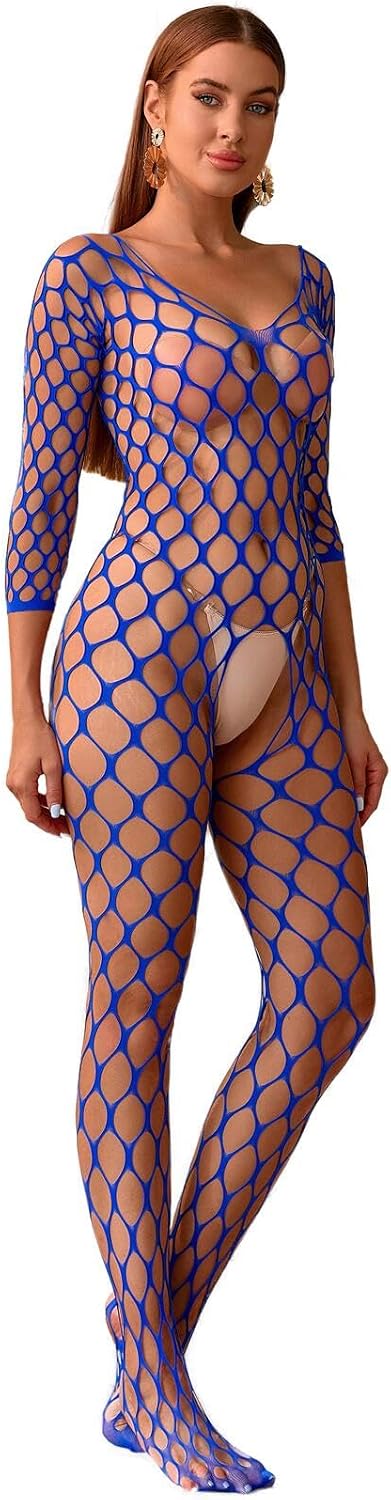Women’s Lingerie Sexy Fishnet Nightwear Party Dress Mesh Stockings Tights One Size Stretchy Bottoming Suit