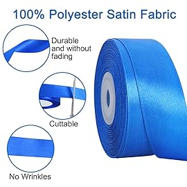 TONIFUL Royal Blue Satin Ribbon 1 Inch X 25yds Solid Silk Ribbons for Gift Wrapping, Craft, Floral Bouquets, Valentine\'s Day Christmas Gift Wrapping, Party Wedding Decoration