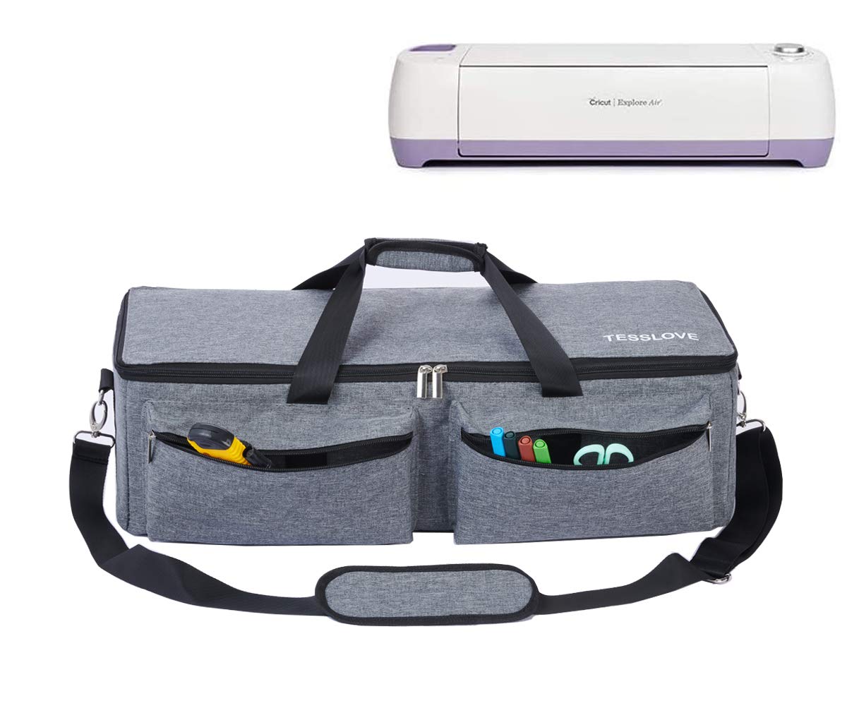 TESSLOVECarrying Case Compatible with Cricut Explore Air,Cricut Explore Air 2 & Air 3,Cricut Explore 1 and Cricut Maker, Die Cut Machine Tote, Die Cut Machine Bag,All Sides Foam Padding