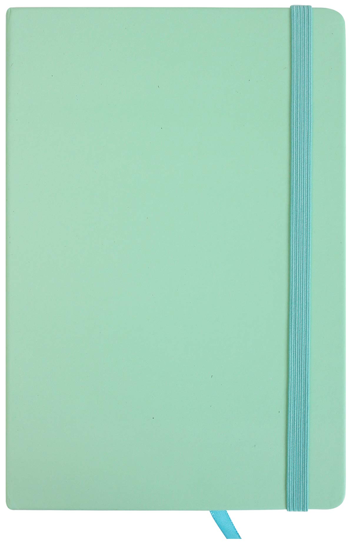 Emartbuy Hardbound Pastel Diary Notebook Notepad Writing Journal Ruled A7 Size 80 Sheets (160 Pages) With Elastic Band - Green - Pack of 10