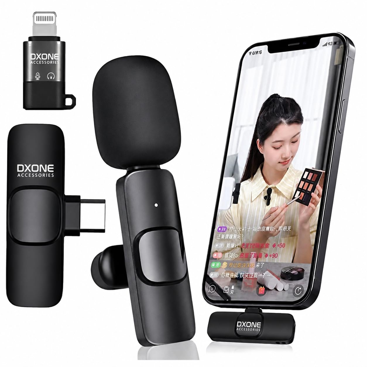 DXONE Dual Wireless K8 Lavalier Microphone, Plug & Play Clip-On Lapel Mic with Noise Reduction for YouTube, Video Recording, Vlogging, Live Streaming, Compatible with All Smartphone-image-30