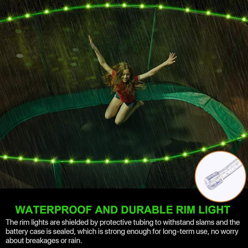Shopster Festive Edition 16 feet Heavy-Duty Jumping Trampoline for Adults & Kids with Safety Net, Remote-Control Waterproof LED Lights – Perfect for Indoor & Outdoor, Bouncer, Supports Upto 300kg - Image 9 thumbnail