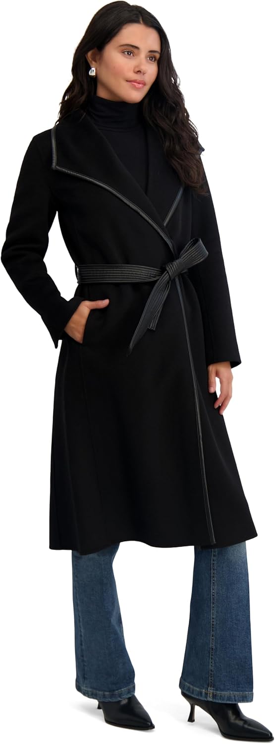 T Tahari Women's Elaine Boiled Combo Wool Coat - Image 3
