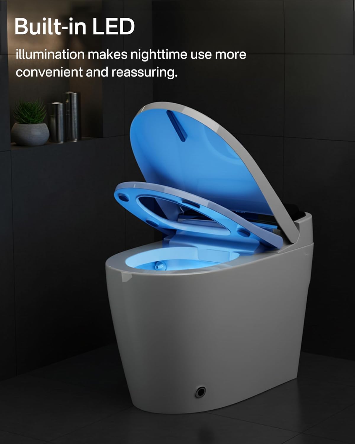 Smart Toilet with Bidet, Bidet Toilet, Modern Smart Toilets, Inteligente Japanese Toilet Seat,Toilet with Bidet Built in, Tankless Electric Toilet With Auto Open/Close Lid, Warm Water, Heated Seat