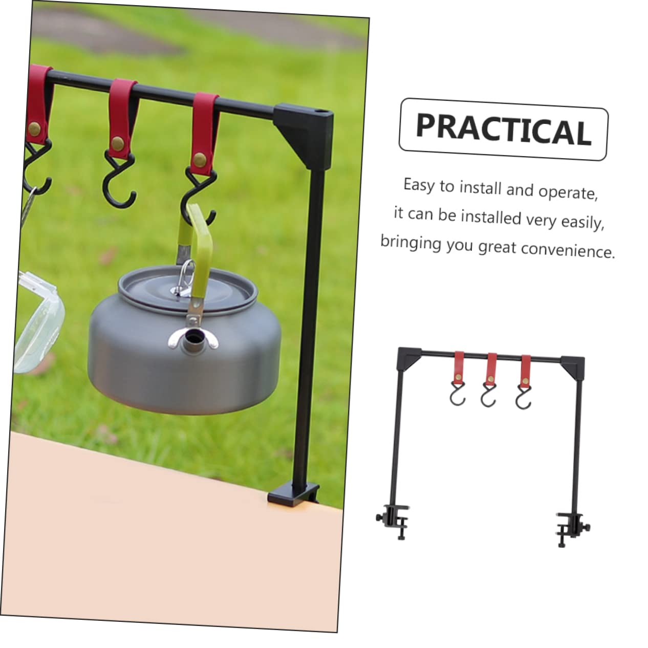 Happyyami 1 Juego Estante de Escritorio Linterna de Camping Soporte para Acampar Accesorios para Acampar Colgador de artículos Diversos para Acampar Estante al Aire Libre Almacenamiento