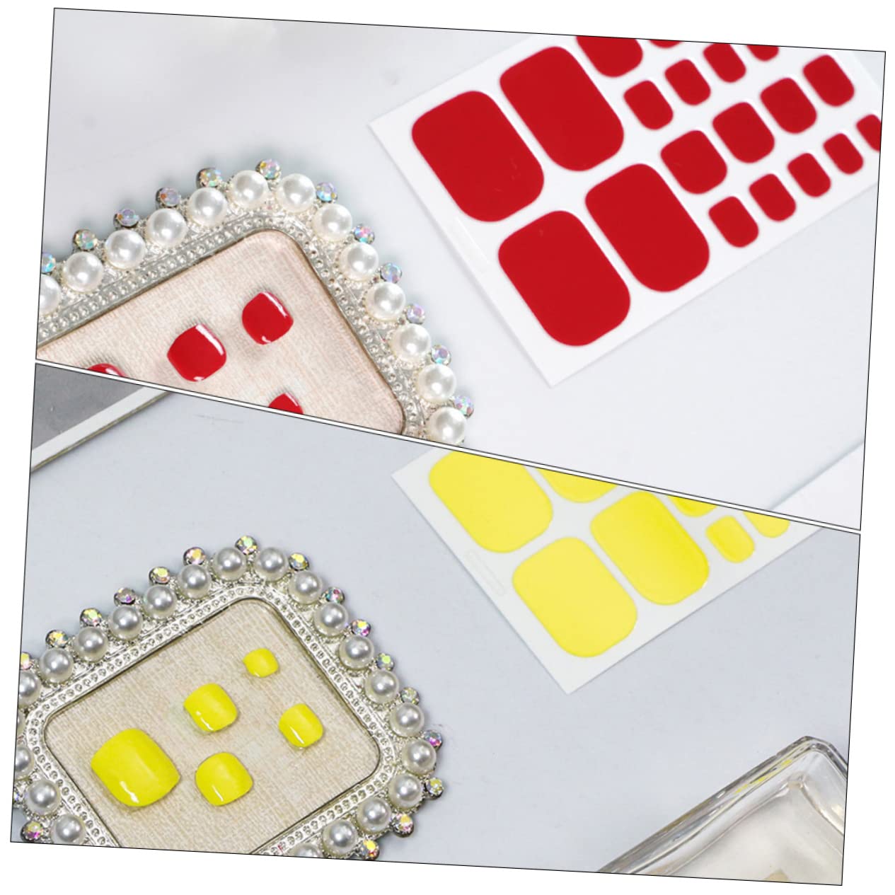WOONEKY 5 Set Di Strisce Per Unghie Adesivi Per Unghie Dei Piedi Forniture Artistiche Complete Per La Casa 12 Fogli * 5