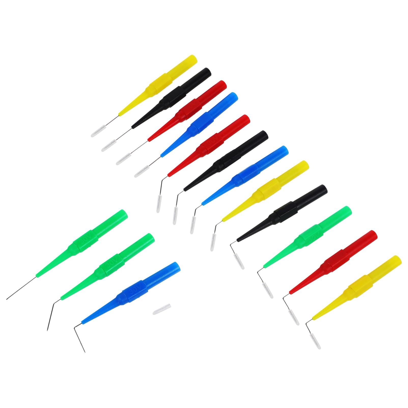 ABOOFAN 5 Set Puntali Tester Per Multimetro Test Per E Automotive Per Isolamento E Spazi Ristretti 15 Pezzi*5