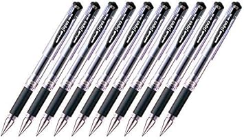 Uni-ball Signo Capped Gel Ink Pen UM-153 , Bold Point 1.0mm, Black Ink, Value Set of 10